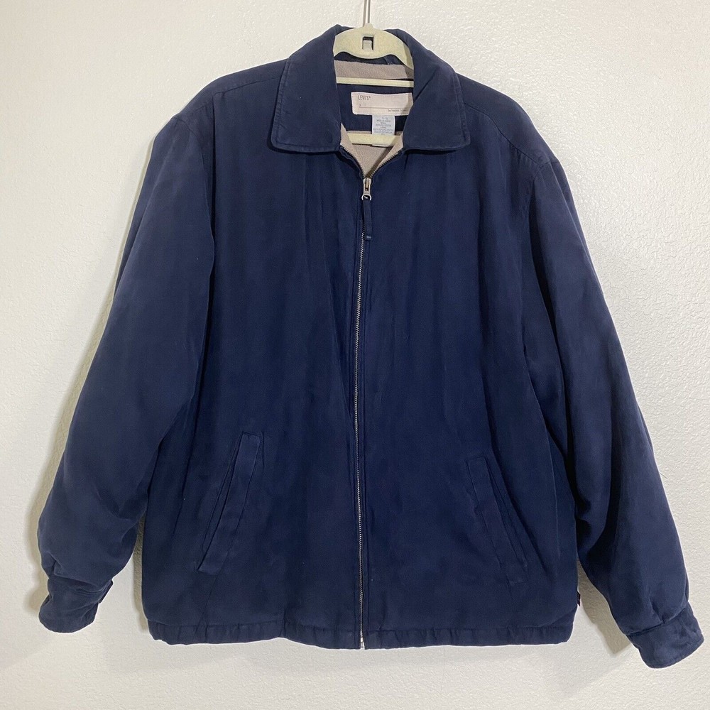 Levi's Mens Jacket Size Large Made in Korea Bomber Blue Vintage